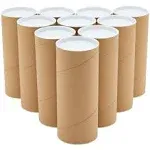 Juvale Mailing Shipping Tubes with Caps (10 Pack) 3 x 7 Inches, Brown, Kraft