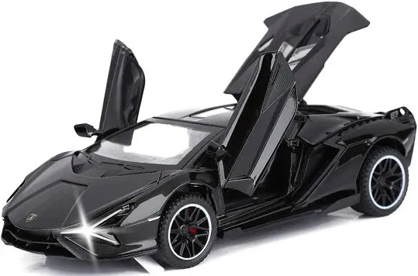 Sasbsc Toy Cars Lambo Sian Fkp3 Metal Model Car with Light and Sound Pull Back Toy Car For Boys Age 3 + Year Old