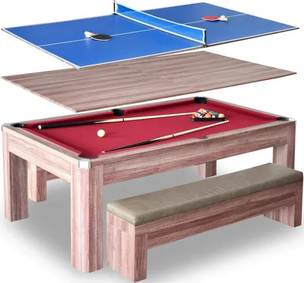 Hathaway Newport 7-foot Pool Table Combo Set with Benches