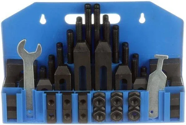 HHIP 3900-2112 58 Piece Clamping Kit (7/16 Inch T-Slot) Stud Size 3/8-16