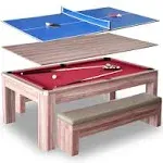 Hathaway Newport 7-foot Pool Table Combo Set with Benches