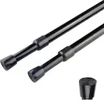 AIJIEGUANG 2pcs Spring Tension Curtain Rod28-43 Inches Adjustable Expandable Pressure Black