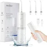 Water Flosser Dental Oral Irrigator Teeth Cleaner Portable Rechargeable White 