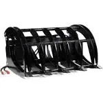 Titan Attachments Extreme Skid Steer Root Grapple Rake Attachment 60" Universal 3,000 psi