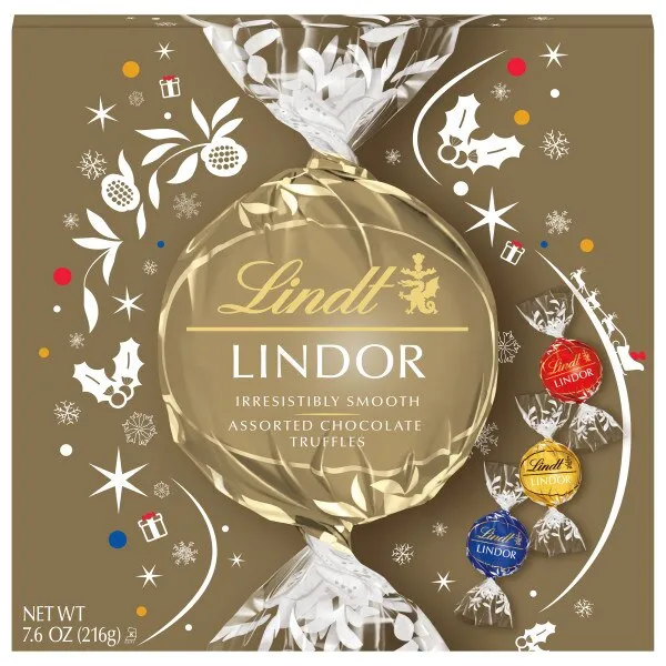 Lindt LINDOR Assorted Chocolate Candy Truffles Modern Gift Box, Assorted Chocolate Candy with Smooth, Melting Truffle Center, 7.6 oz.