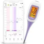 Easy@Home Smart Basal Thermometer, Large Screen and Backlit, Period Tracker with Premom (Purple)