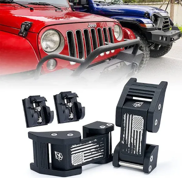 Xprite Aluminum Hood Latches for Jeep Wrangler