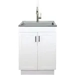 Transolid TC-2420-WCW 24-in All-in-One Laundry/Utility Sink Kit with Faucet in White