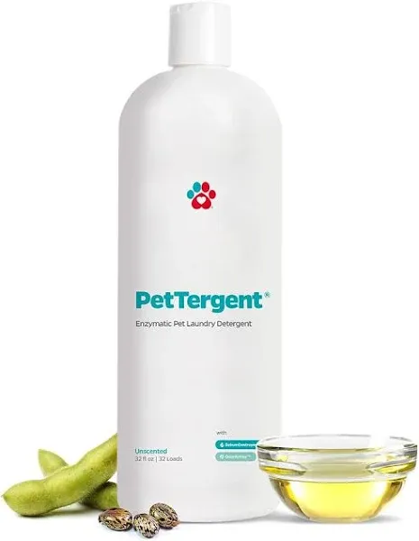 Pet Parents® PetTergent®, Enzymatic Pet Laundry Detergent, 32 oz 32 Loads Pet Stain Remover & Pet Odor Eliminator, Laundry Detergent for Pets (Unscented, 32 oz)