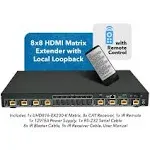 4K 8x8 HDMI Matrix Extender with IR & RS-232 Control Upto 230 Feet (UHD816-EX230-K)