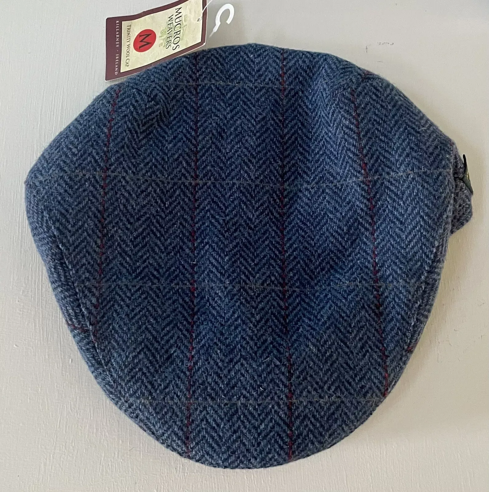 Mucros-Classic Herringbone Tweed Wool Beret/Cap-Size M-NWT-Ireland