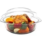 Casserole Dish with Lid, 3.5 Quart Round Glass Casserole Dishes for Oven