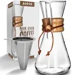 Agogo Pour Over Coffeemaker Set Classic Series with Filter 6 Cups