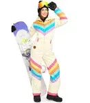 Tipsy Elves Women's Retro Rainbow Waterproof Snow Suit