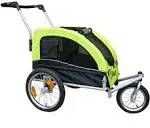 Booyah Medium Dog Stroller &amp; Pet Bike Trailer with Suspension - Black Green