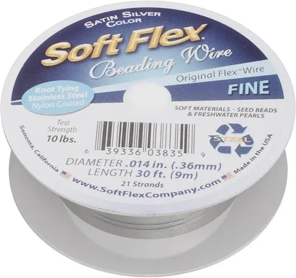 Soft Flex Wire 21 Strand .014"X30' Satin Silver