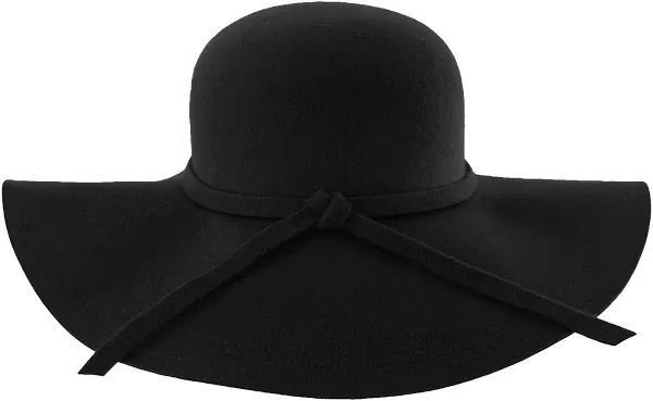 Luxury Divas Wide Brimmed Wool Floppy Hat