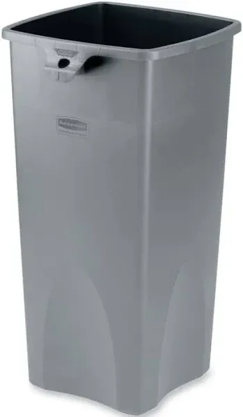 Rubbermaid Commercial Products Untouchable Square Trash Can, Gray, for Offices/Mailrooms/Classrooms/Areas of High Waste Generation