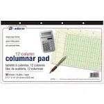 Adams Analysis Pad, 14 inch x 8 1/2 inch, 50 Pages (50 Sheets), 12 Columns, Green