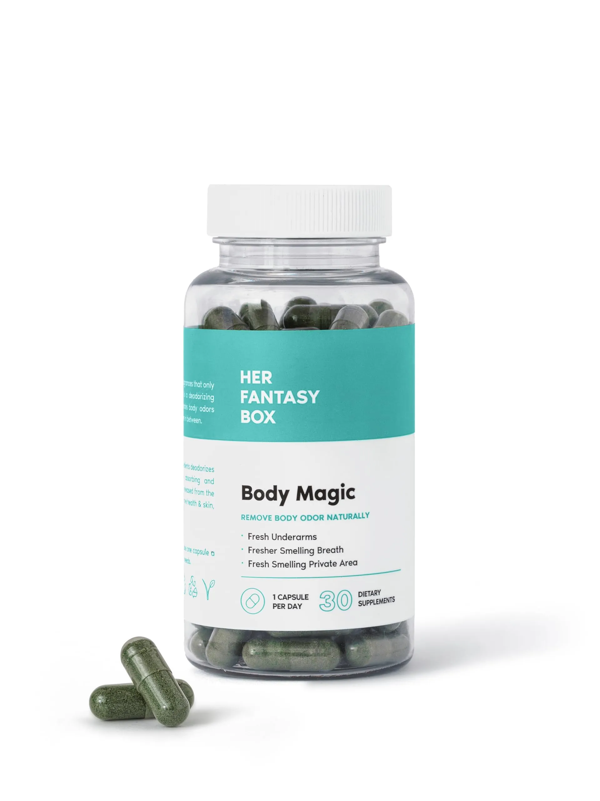  HOT!!! Body Magic-Slippery Box-Chlorophyl<wbr/>l Daily Capsules - 30 Vegan Capsules