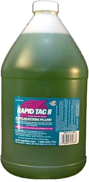 Rapid Tac II Application Fluid for Vinyl Wraps Decals Stickers