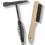 Welding Chipping Hammer with Coil Spring Handle,10.5",Cone and Vertical Chisel/ 10" Wire Brush(Free), Black