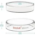 stonylab Glass Petri Dish, 90x20 mm Autoclavable Borosilicate Glass Cell Culture Dish Petri Dish with Clear Lid for Laboratory