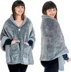 EzrAllora Premium Double Layer Poncho Blanket -No Sleeves Easy On Easy Off- Gifts for Women Who Have Everything - Christmas Gifts for Grandma and Mom