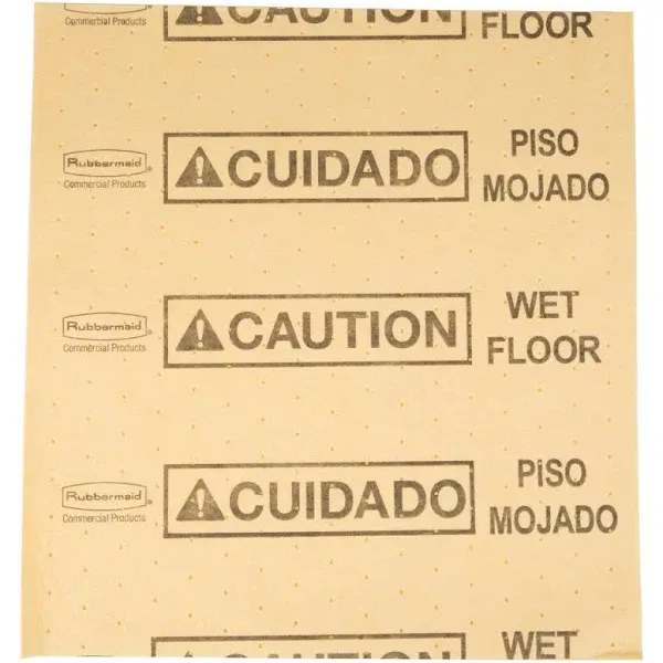 Rubbermaid Commercial Over-the-Spill Pad Caution Wet Floor