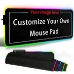 Personalized RGB LED Gaming Mouse Pad Make Your Own Customized Large Gaming Mousepad Custom Mouse Mat for Office Dorm Personalised Gifts Presents for Gaming Lovers, 31.5x11.8in