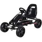 Outdoor Kids 4 Wheel Pedal Powered Riding Kart Car - Black