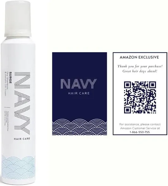 Navy Surge Dry Shampoo and Instant Lift Foam - | Volume + Strength + Scalp Care (177 ml / 6 oz)