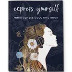 RYVE Adult Coloring Book for Women - Mindfulness Coloring Book with Personal Growth Prompts - Coloring Book for Adults Relaxation, Coloring Book