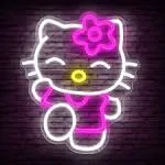 Hello Kit Neon Sign Dimmable Kitty Neon Sign Kawaii Cat Anime Neon Sign Kitty...