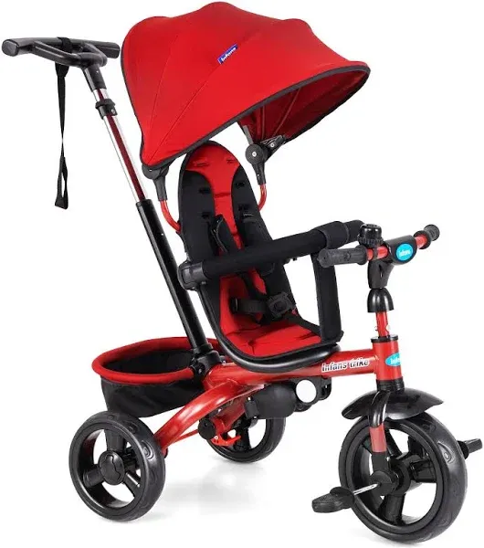 Costway 4-in-1 Kids Tricycle with Adjustable Push Handle