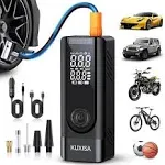 KUXISA Tire Inflator Portable Air Compressor - 150PSI Air Compressor with Tire Pressure Gauge, 25000mAh & 3X Faster Portable Air Pump for Cars, Bikes