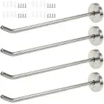 Rannb Long Nose Hook Single Hooks Robe Hook Stainless Steel 8-Inch Length - Pack of 4