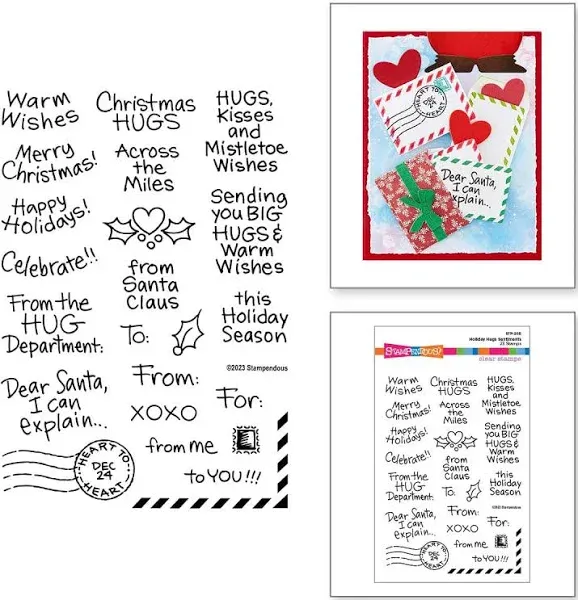 Spellbinders Holiday Hugs Sentiments Clear Stamp Set