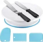 Kootek Cake Decorating Kit Baking Supplies Cake Turntable with 2 Frosting Straight Angled Spatula 3 Icing Smoother Scrapers Baking Accessories Tools