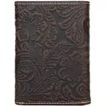 Lucky Brand Men's Western Embossed Leather Trifold Wallet - Brown