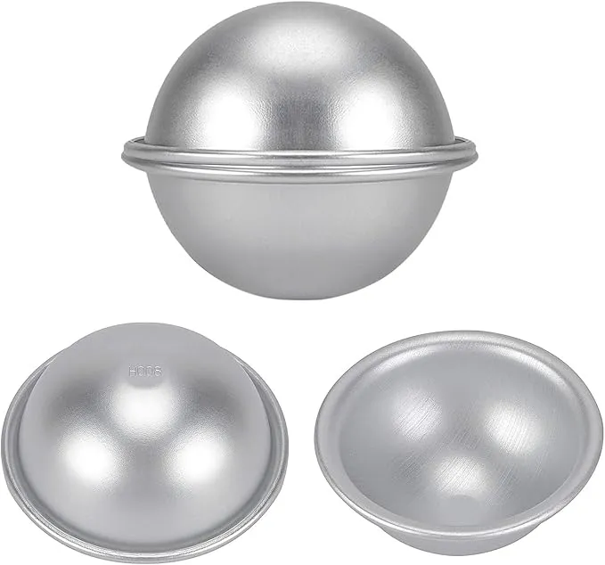 Hemisphere Cake Pan, Aluminum Half Ball Cake Mould, Small Hemisphere Cake Tin Cake Dessert Pudding Baking Mold, 4 Piece 3.62 x 1.57 inch