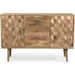 GDFStudio Zona Mid-Century Modern 3 Drawer Sideboard with 2 Doors