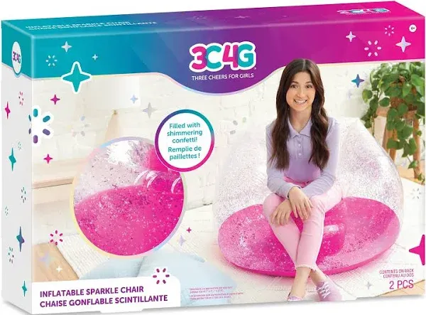 3C4G Pink Glitter Confetti Inflatable Chair