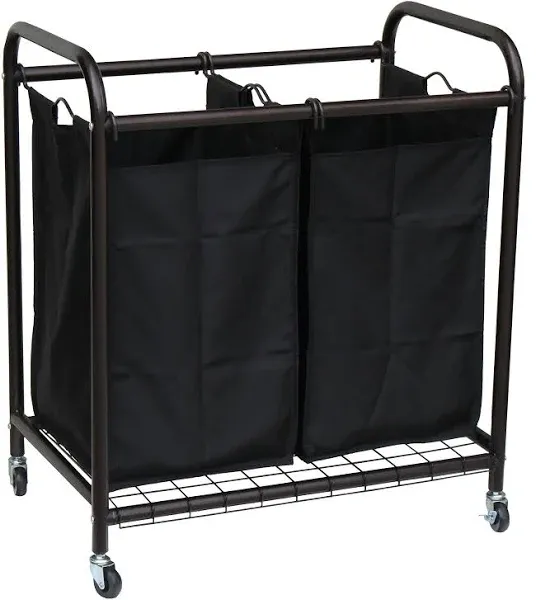 Oceanstar 2-Bag Rolling Laundry Sorter