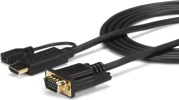 StarTech.com HDMI to VGA Cable – 6ft 2m - 1080p – Active Conversion – HDMI to VGA Adapter Cable for Your VGA Monitor / Display (HD2VGAMM6)