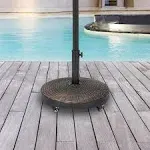 Island Umbrella 50-lb All-Weather Outdoor Round Resin Umbrella Base wi