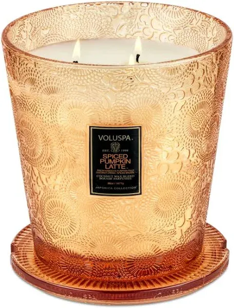 Spiced Pumpkin Latte 3 Wick Hearth Candle by Voluspa for Unisex - 38 oz Candle