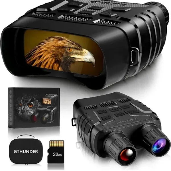 GTHUNDER Night Vision Binoculars - 4K Rechargeable Infrared Digital Night Vision Goggles