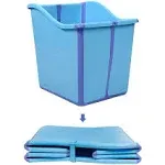 Weylan Tec Foldable Toddlers Children Baby Bath Tub for Kids Blue