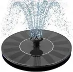 Mademax 1W Solar Bird Bath Fountain Pump, Solar Fountain with 6 Nozzle, Free Standing Floating Solar Powered Water Fountain Pump for Bird Bath, Garden